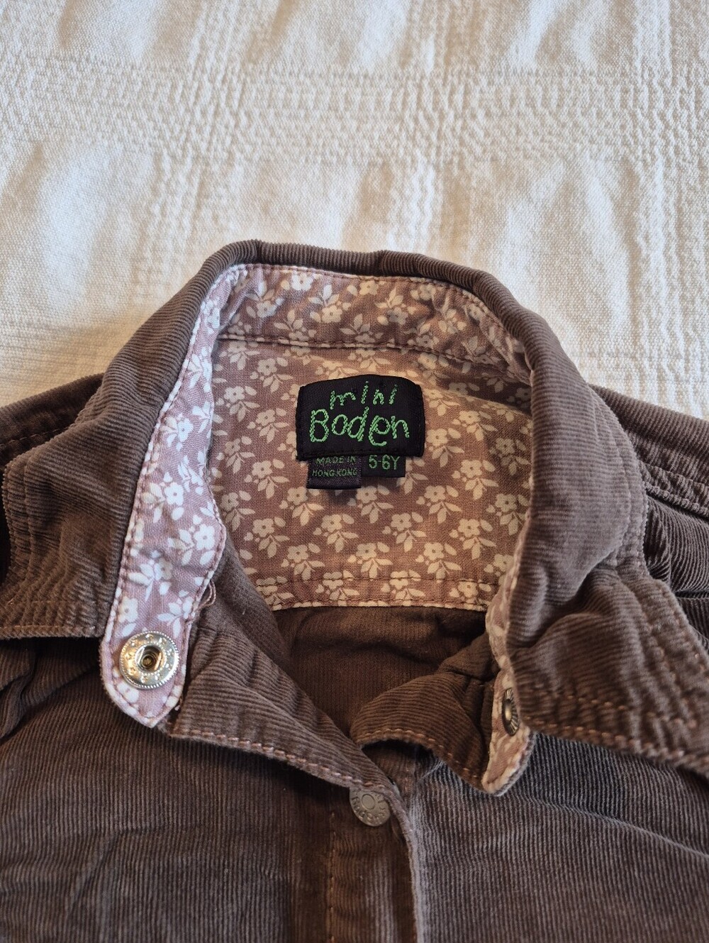 Mini Boden girls size 5-6 years brown corduroy long sleeve dress VGUC - Picture 3 of 6
